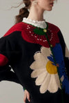 db-vintage-floral-embroidered-knit-cardigan