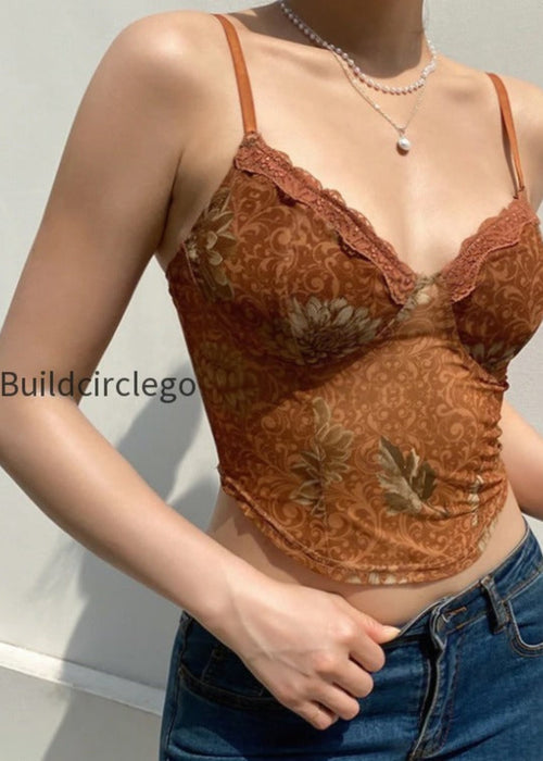 Vintage Lace Maple Print Cami Top