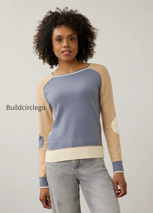 Long Sleeve Boatneck Sweater, Indigo