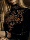 elegant-turtle-neck-embroidery-velvet-long-sleeves-top