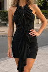 hollow-ruffle-halter-bodycon-mini-dress